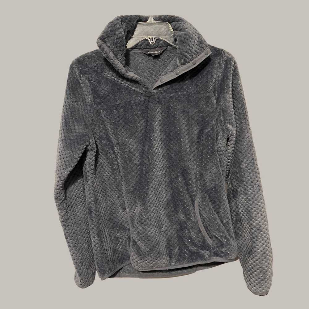 Blue Eddie Bauer Fuzzy 3/4ths Pullover Sweater Women's XS